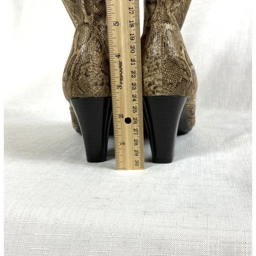 Aerosoles Blue Gene Stretch Mid-Calf Boot Women's Size 6.5M Brown Snake Pattern - Picture 15 of 15